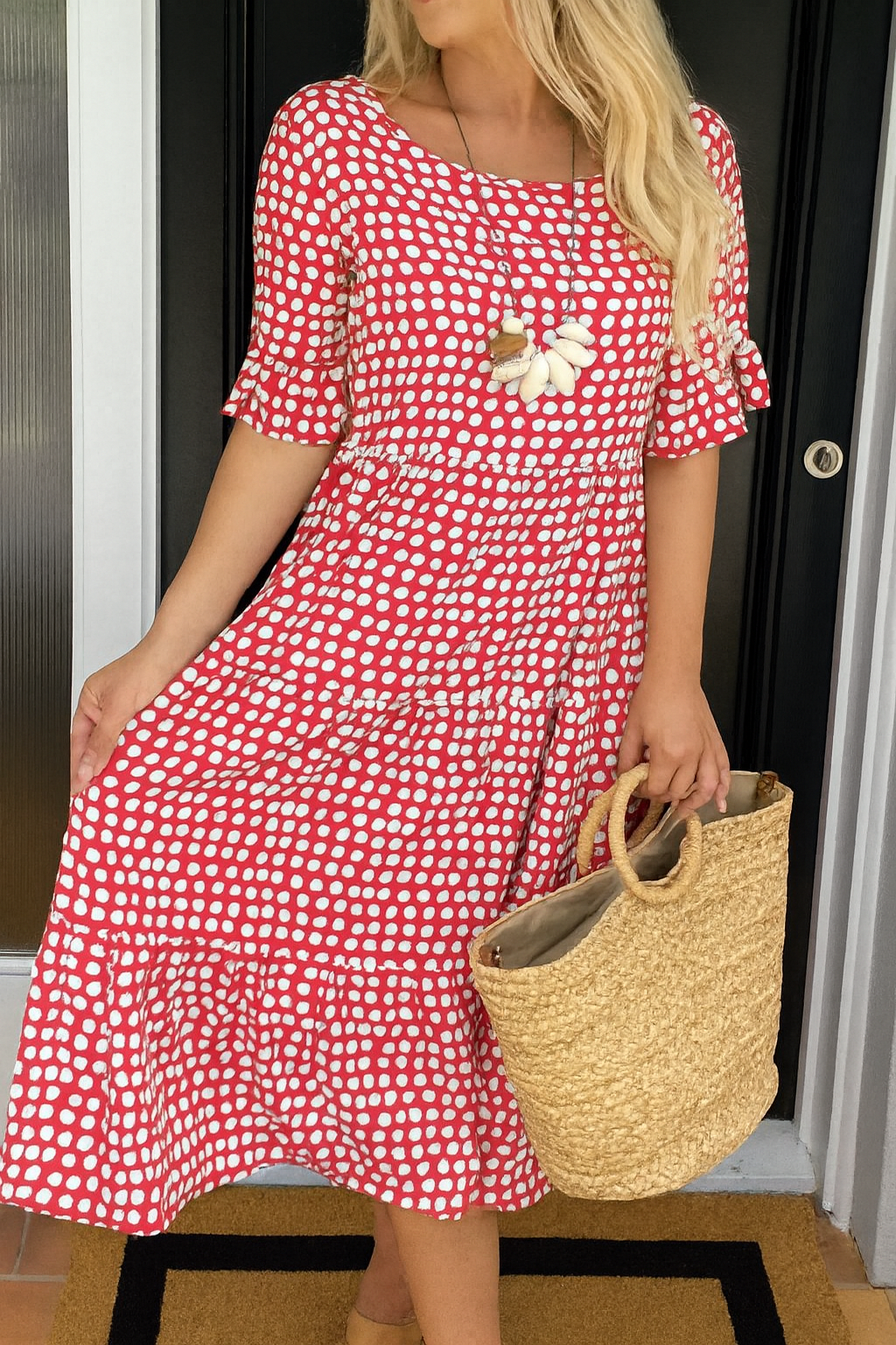 Adela | Vestido Midi de Manga Corta