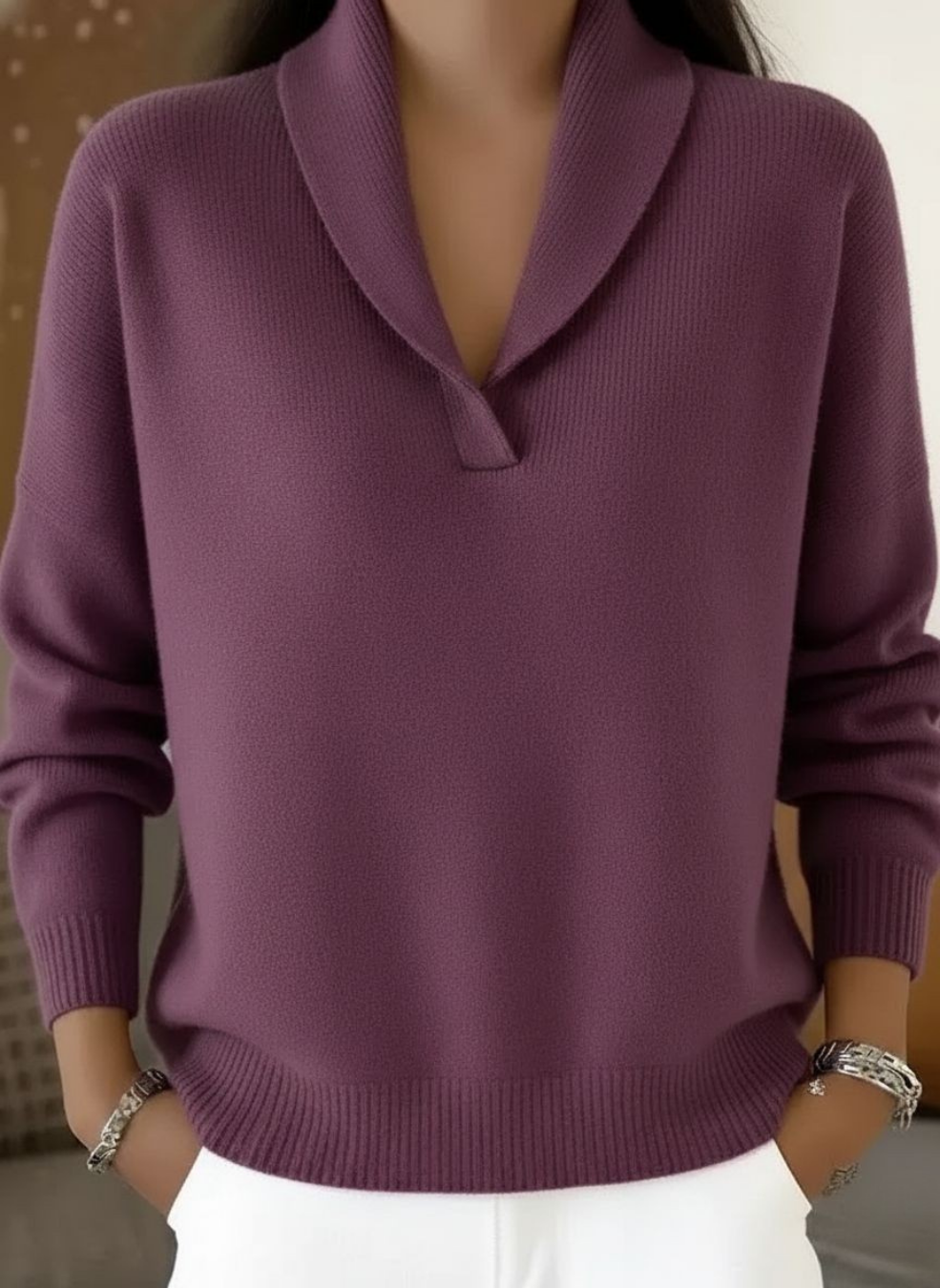 Antonina | Jersey elegante de cuello cruzado