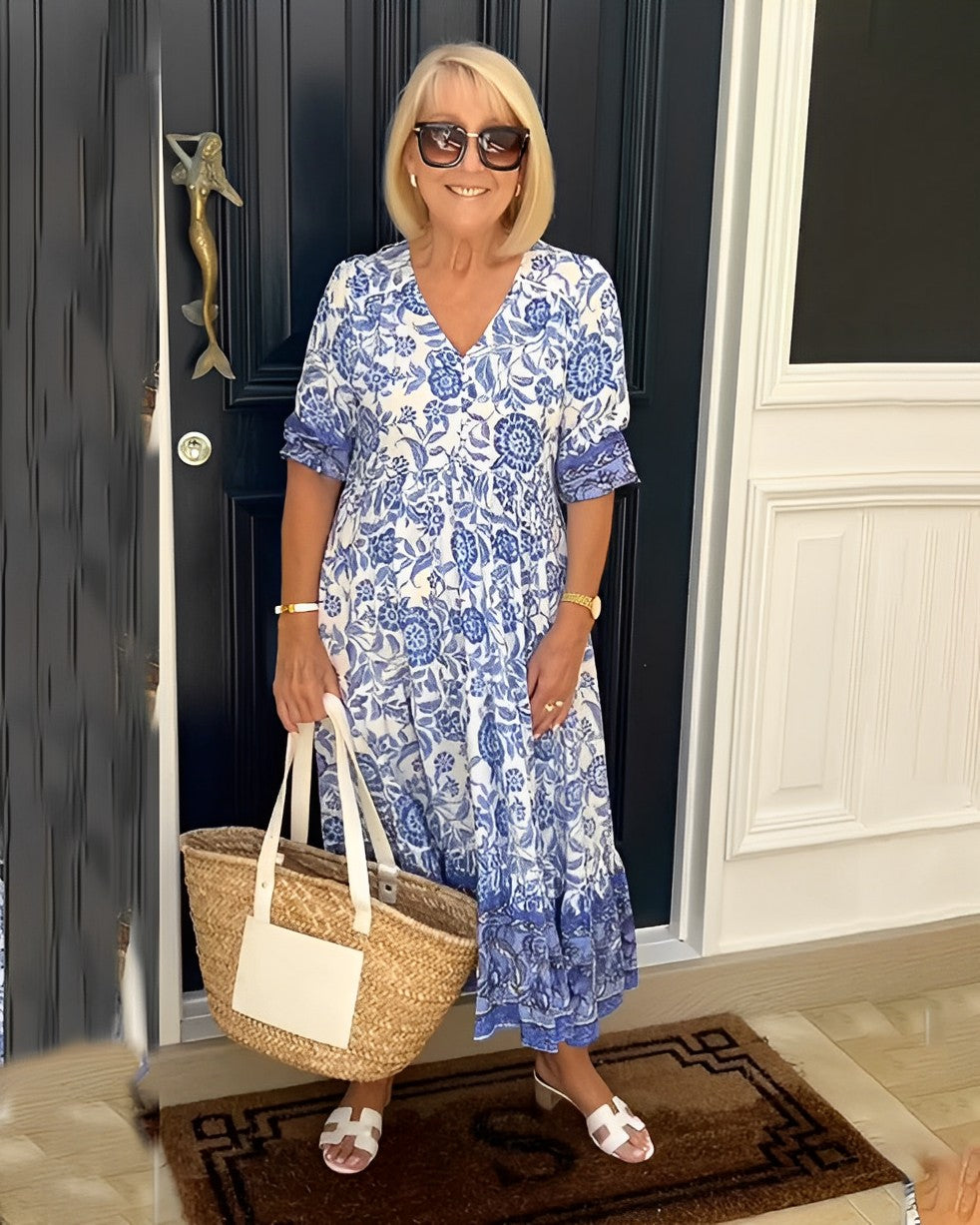 Madison – Vestido floral con escote en V y caída elegante