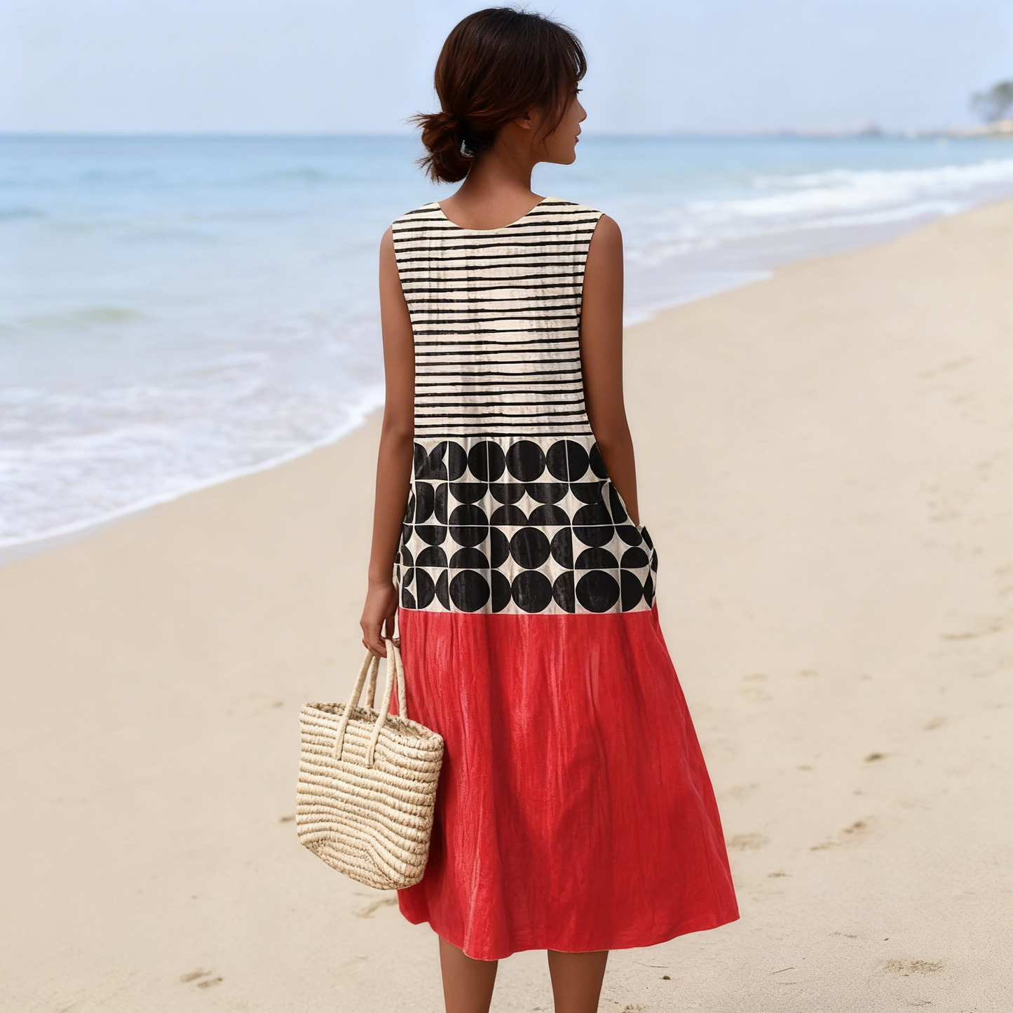 Jane | Vestido midi con bloques de color