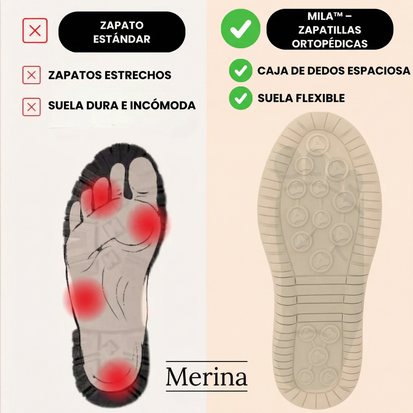 Mila – Zapatillas ortopédicas cómodas + cremallera