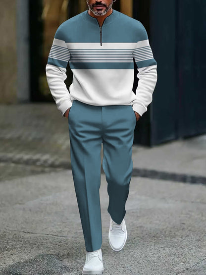 Conjunto de hombre: jersey con estampado gráfico y pantalón.