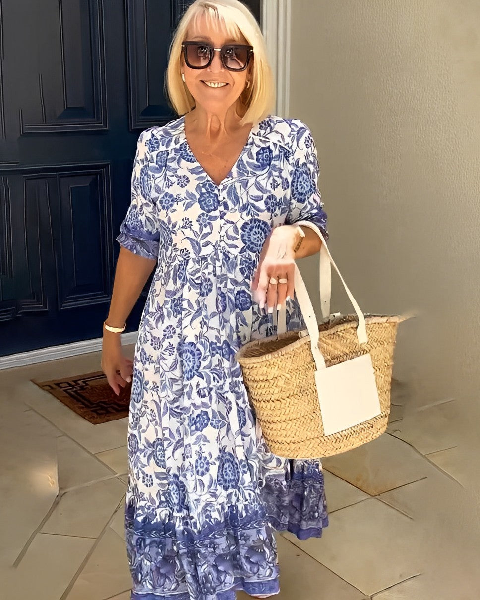 Madison – Vestido floral con escote en V y caída elegante