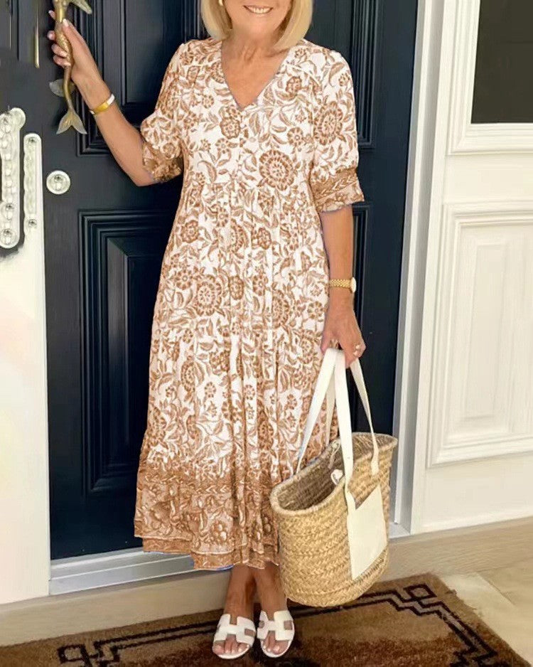 Madison – Vestido floral con escote en V y caída elegante
