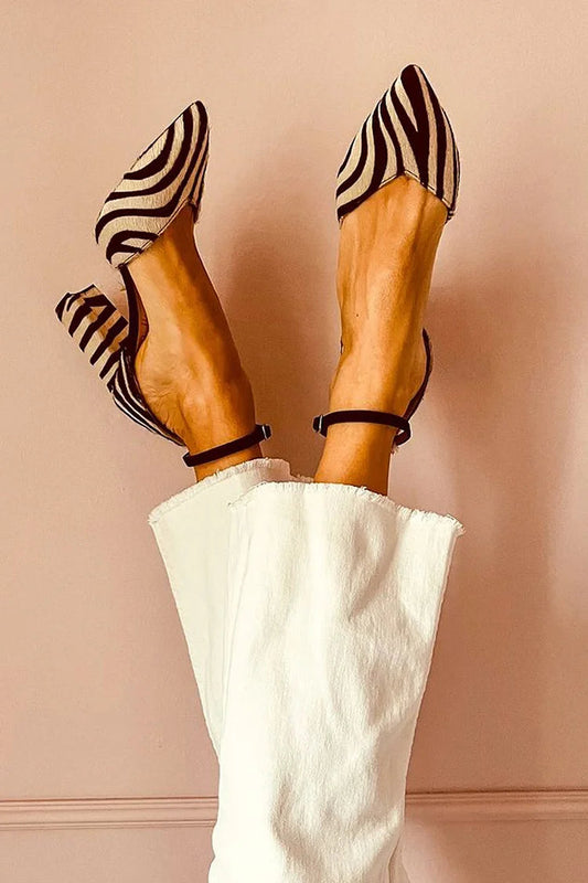 Keren™ | Zapatos de tacón de aguja con estampado de cebra