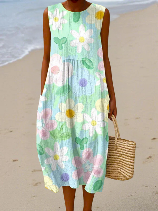 Erin | Vestido midi con flores pastel