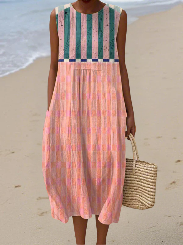 Lilith | Vestido midi de rayas pastel