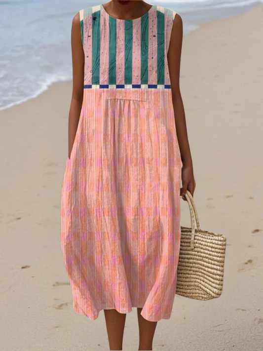 Lilith | Vestido midi de rayas pastel