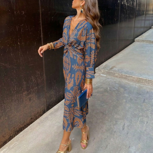 Isadora – Vestido midi con estampado artístico