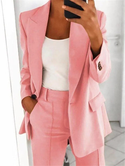 Bianca - Conjunto elegante con blazer estructurado y pantalón recto