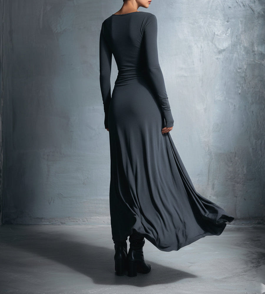 Alba | Vestido largo envolvente con nudo lateral