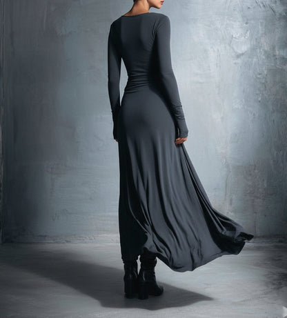 Alba | Vestido largo envolvente con nudo lateral