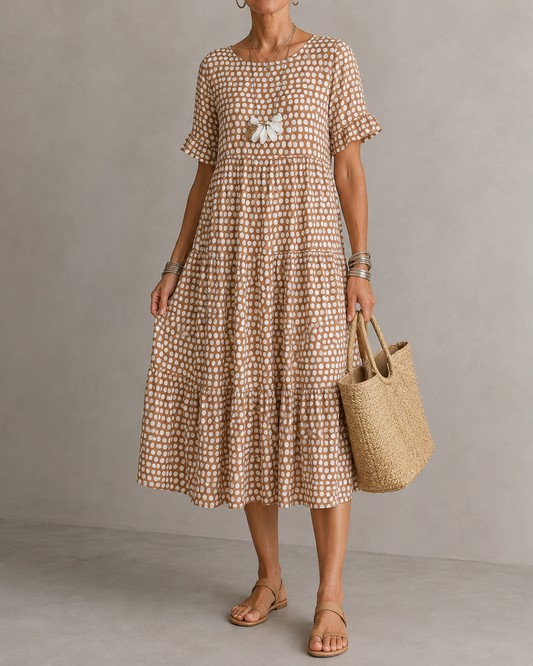 Adela | Vestido Midi de Manga Corta