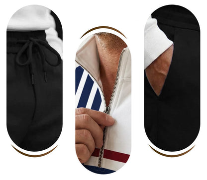 Conjunto de hombre: jersey con estampado gráfico y pantalón.