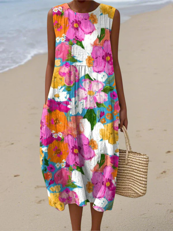 Edurna | Vestido midi floral vibrante