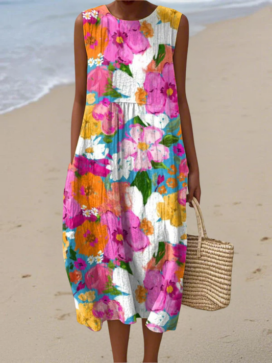 Edurna | Vestido midi floral vibrante