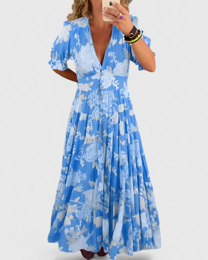 Minelda – Vestido midi fluido con estampado delicado