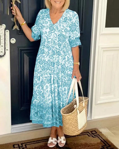 Madison – Vestido floral con escote en V y caída elegante
