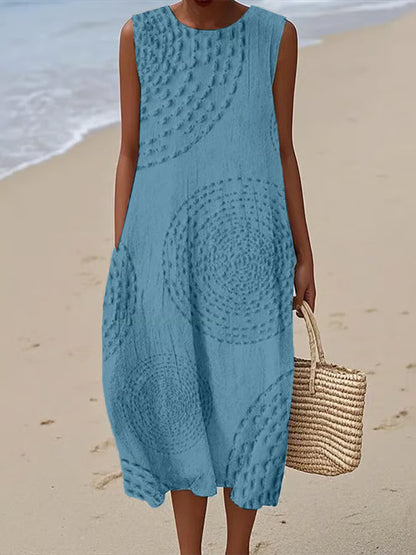 Ashley | Vestido largo sin mangas con diseño texturizado