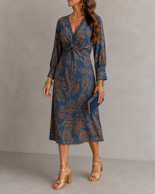Isadora – Vestido midi con estampado artístico