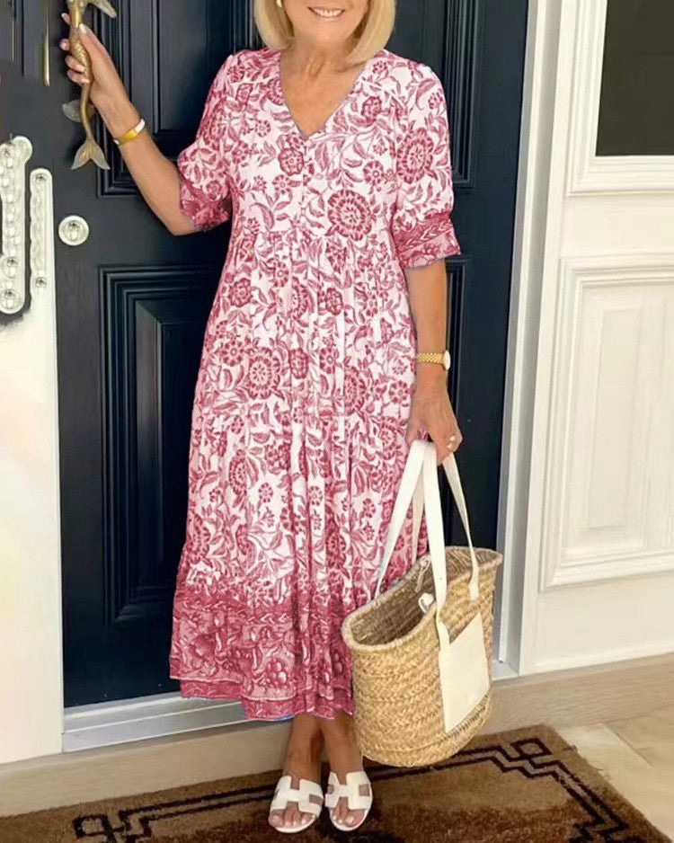 Madison – Vestido floral con escote en V y caída elegante