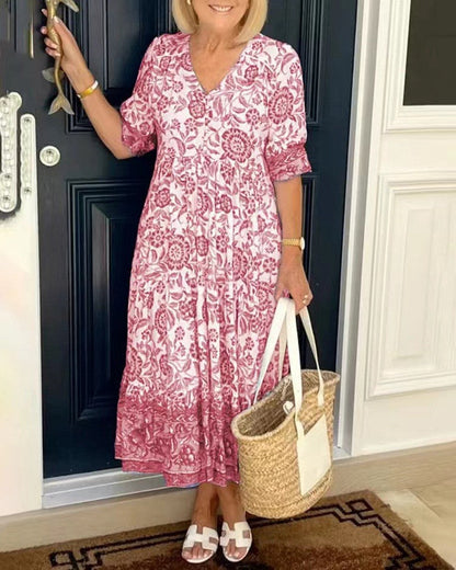 Madison – Vestido floral con escote en V y caída elegante