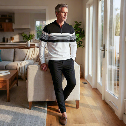 Conjunto de hombre: jersey con estampado gráfico y pantalón.