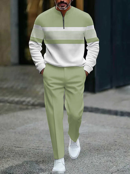 Conjunto de hombre: jersey con estampado gráfico y pantalón.