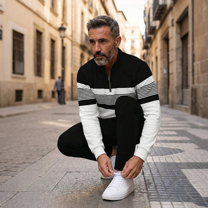 Conjunto de hombre: jersey con estampado gráfico y pantalón.