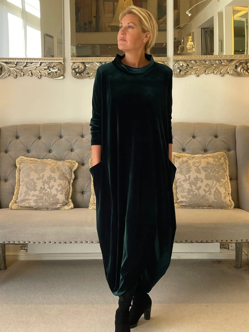 Verónica - Vestido de invierno de terciopelo suave y caída fluida