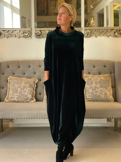 Verónica - Vestido de invierno de terciopelo suave y caída fluida