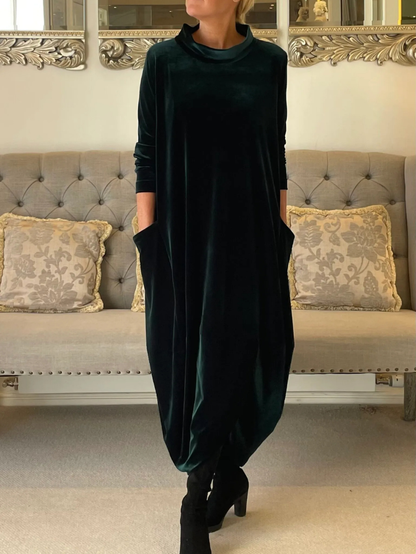 Verónica - Vestido de invierno de terciopelo suave y caída fluida