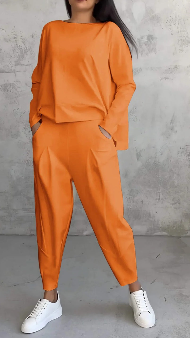 Aurora - Conjunto elegante y casual para mujer con blusa y pantalones cómodos