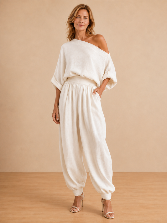 Mila™ | Conjunto de dos piezas con hombros al descubierto