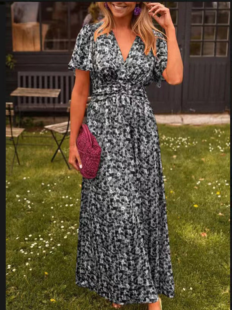 Elina – Vestido largo fluido con estampado floral