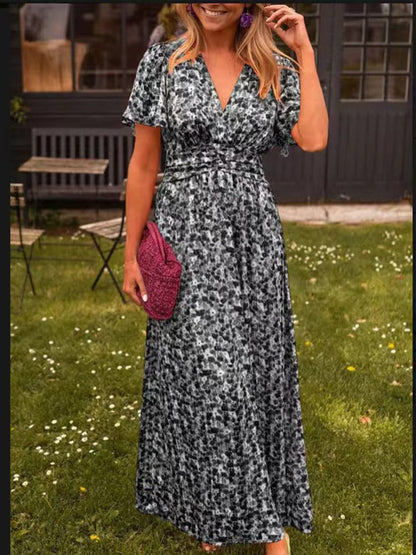 Elina – Vestido largo fluido con estampado floral