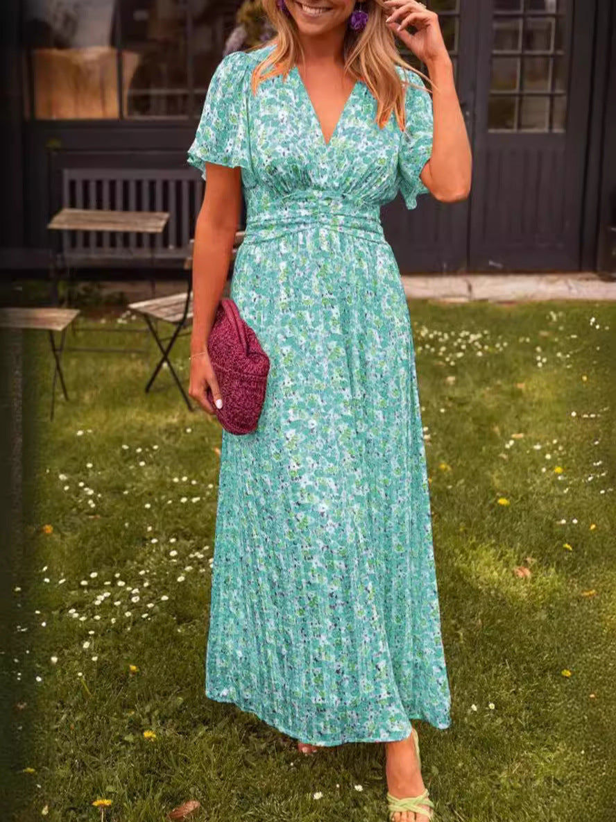 Elina – Vestido largo fluido con estampado floral
