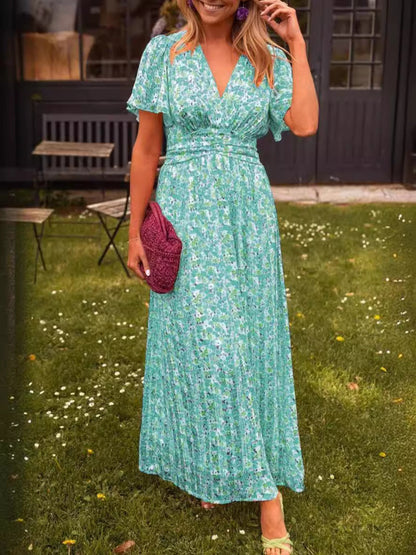 Elina – Vestido largo fluido con estampado floral