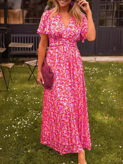 Elina – Vestido largo fluido con estampado floral