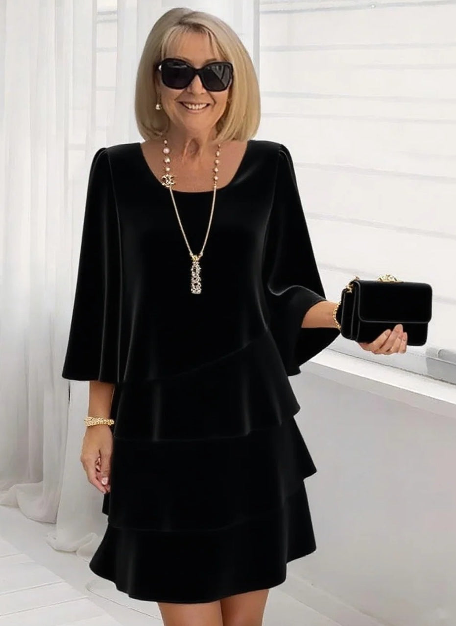 Margaux – Vestido midi elegante con volantes