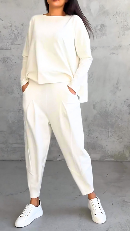 Aurora - Conjunto elegante y casual para mujer con blusa y pantalones cómodos