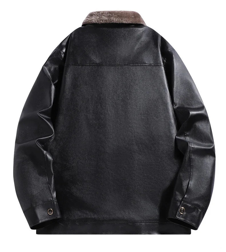 Juan - Chaqueta de cuero - Estilo moderno con interior afelpado