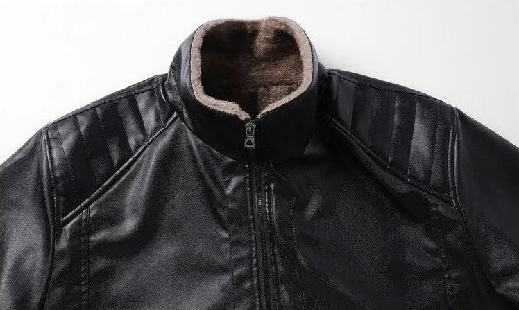 Juan - Chaqueta de cuero - Estilo moderno con interior afelpado