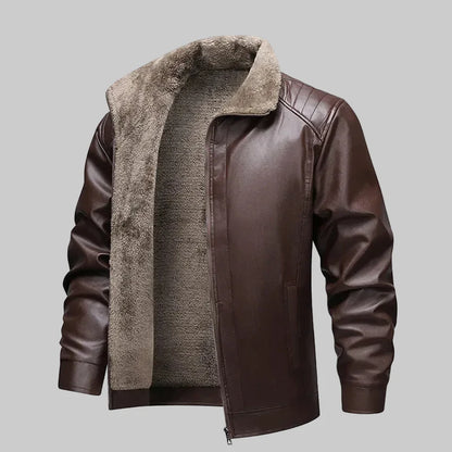 Juan - Chaqueta de cuero - Estilo moderno con interior afelpado