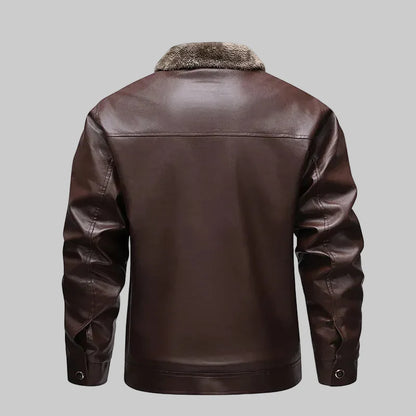 Juan - Chaqueta de cuero - Estilo moderno con interior afelpado