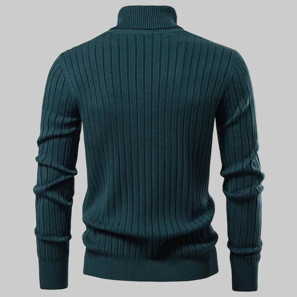 Hugo – Suéter de cuello alto de punto acanalado, cálido y elegante