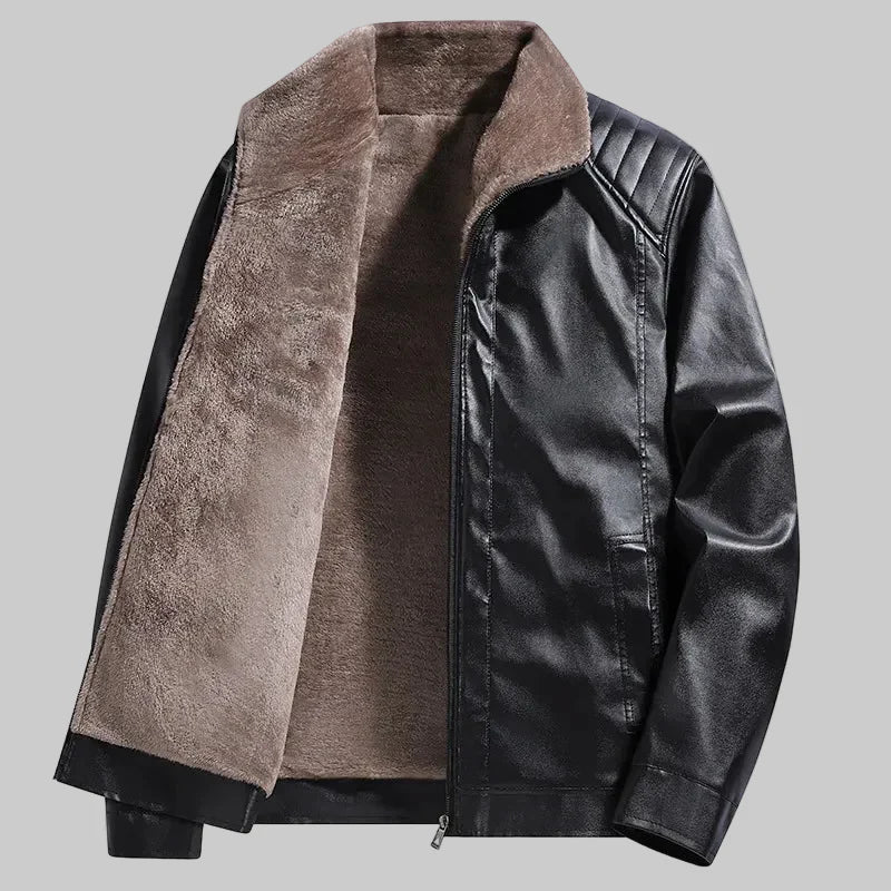 Juan - Chaqueta de cuero - Estilo moderno con interior afelpado