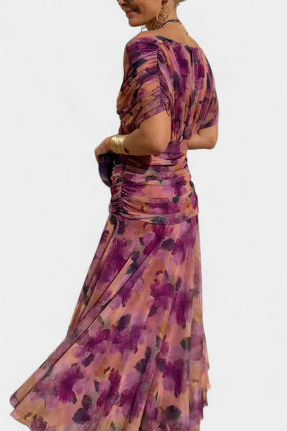 Camille – Vestido midi drapeado cruzado