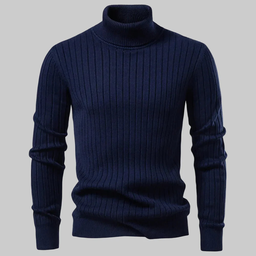 Hugo – Suéter de cuello alto de punto acanalado, cálido y elegante