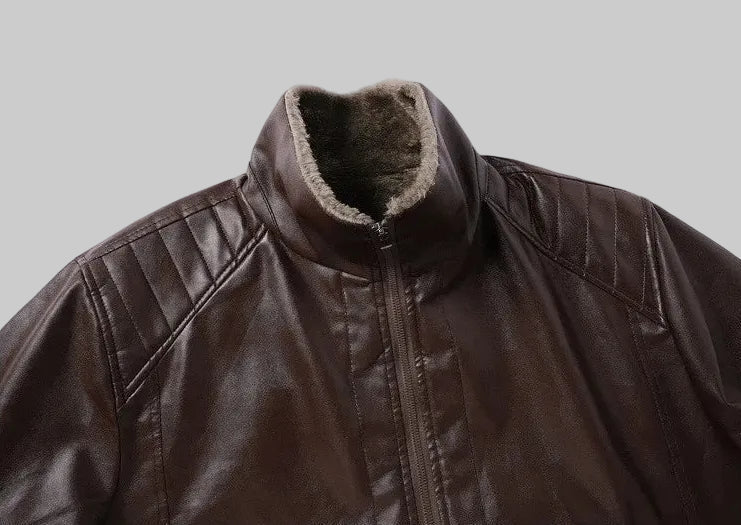 Juan - Chaqueta de cuero - Estilo moderno con interior afelpado